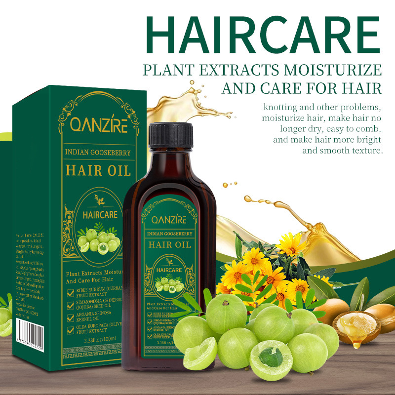 Cross-border full English Indian gooseberry hair oil foreign trade