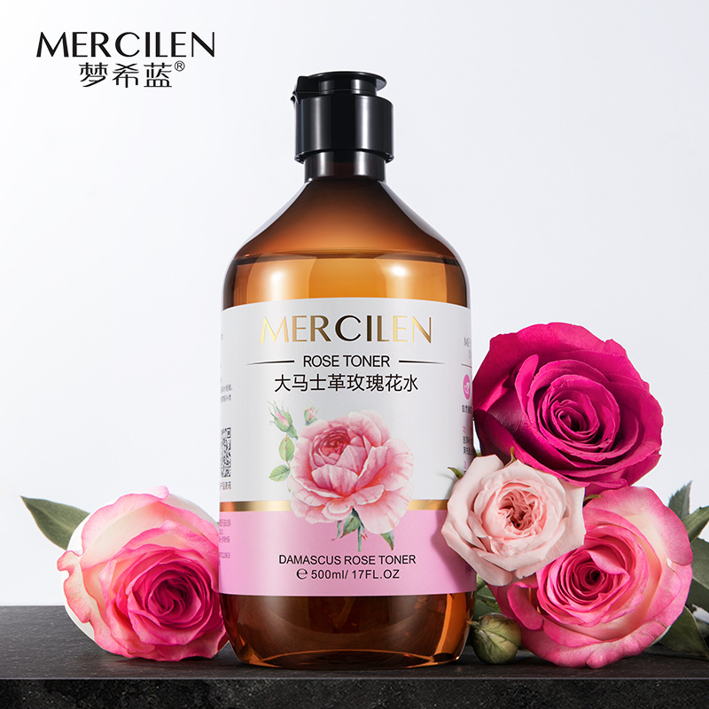Mengxi Blue Damascus Rose Water 500ml Hydrating and Moisturizing Pure Dew Essence Water Moisturizes Skin Rejuvenation and Pores