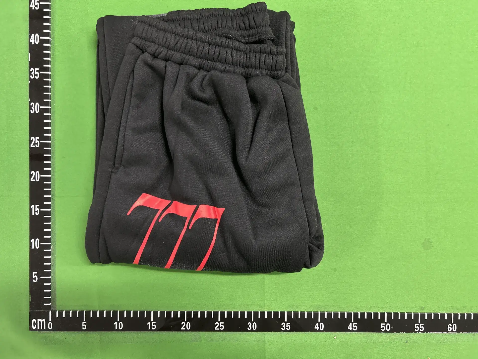 Black Sweatpants with Red 777 Logo