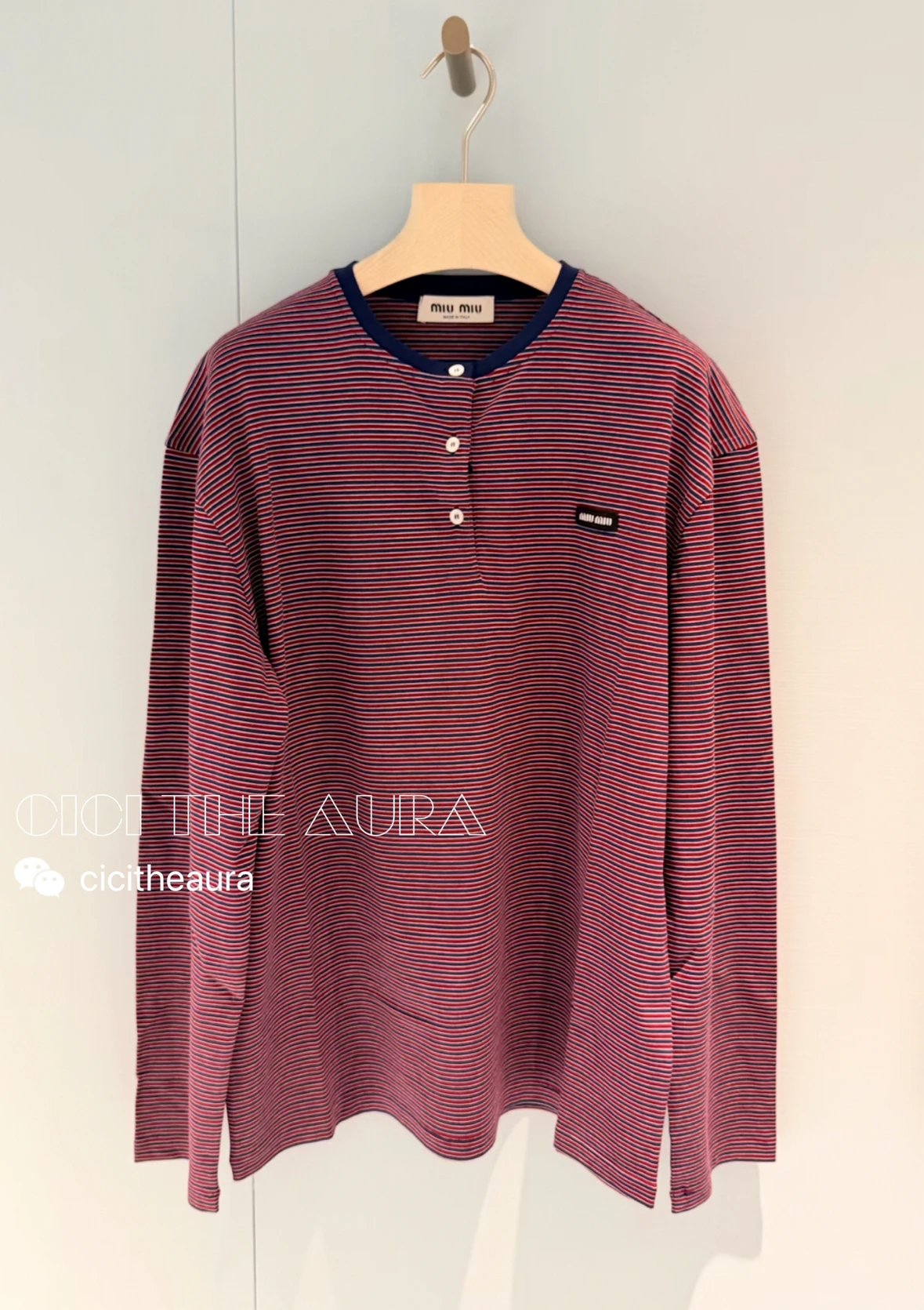 Miu Miu Striped Long Sleeve Shirt