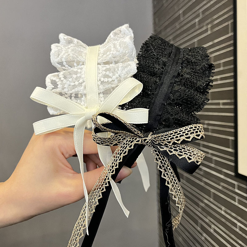 Cartoon Retro Loli Style Pleated Lace Kidsren's Cute Hair Hoop Head Buckle Hair Accessories Princess Skirt Accessories Hairpin Batch Goods