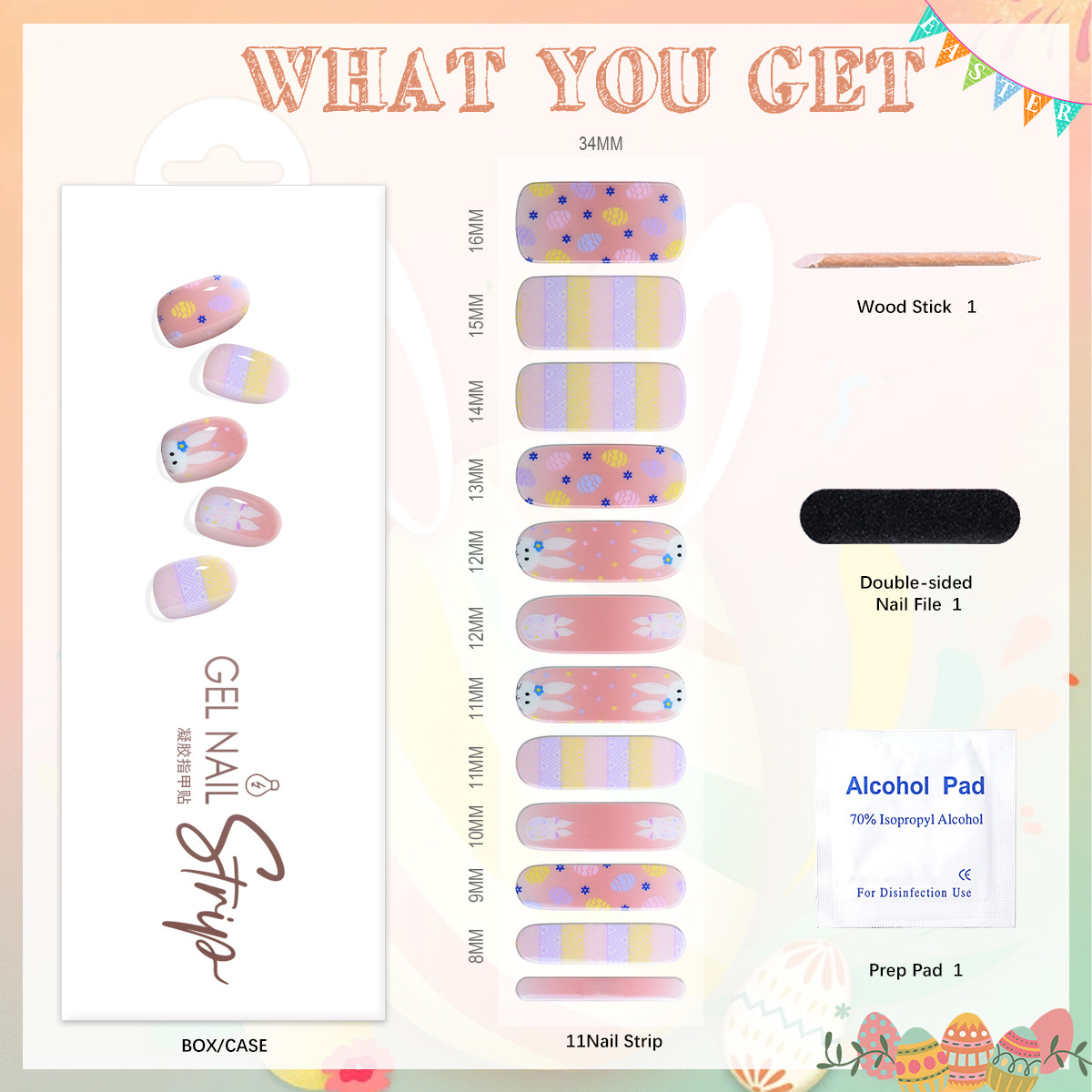 Cross-border Saint Patrick Green Easter Semi-cured Phototherapy Nail UV Gel Nail Stickers Half-baked Nail Stickers