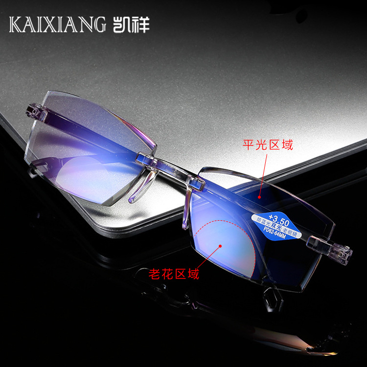 Look at Far and Near, Bifocal Reading Glasses, Fashionable Reading Glasses for Middle-Aged and Elderly People, Anti-Blue Light Glasses, Business Reading Glasses