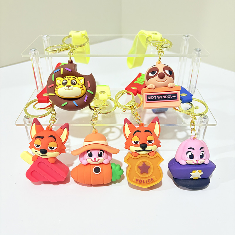 Q-Version New Product Zootopia Collaboration 3D Doll Pendant Movie Merchandise Keychain Doll Wholesale Gift