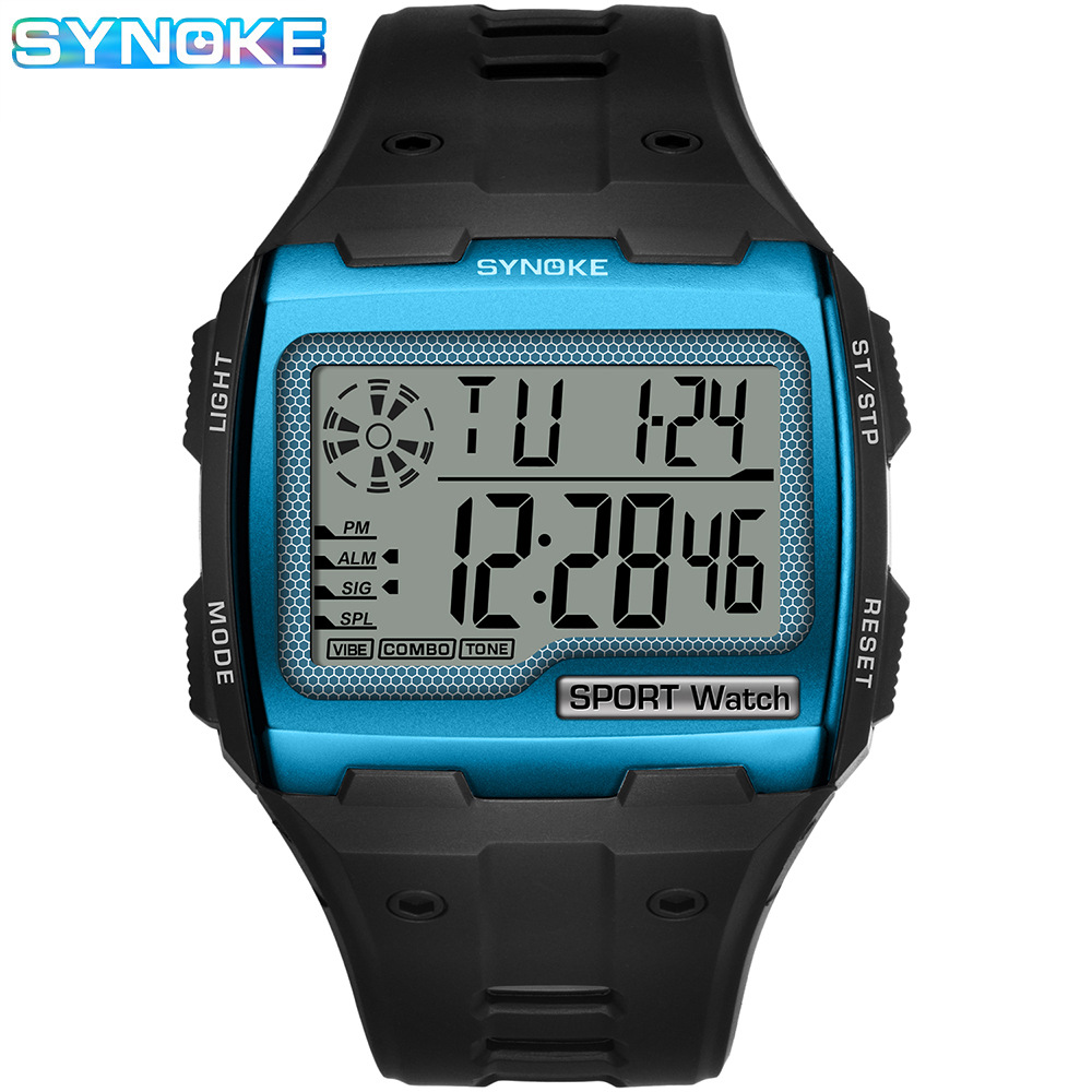 Factory goods dial always square large screen display sports electronic watch night multifunctional outdoor sports watch