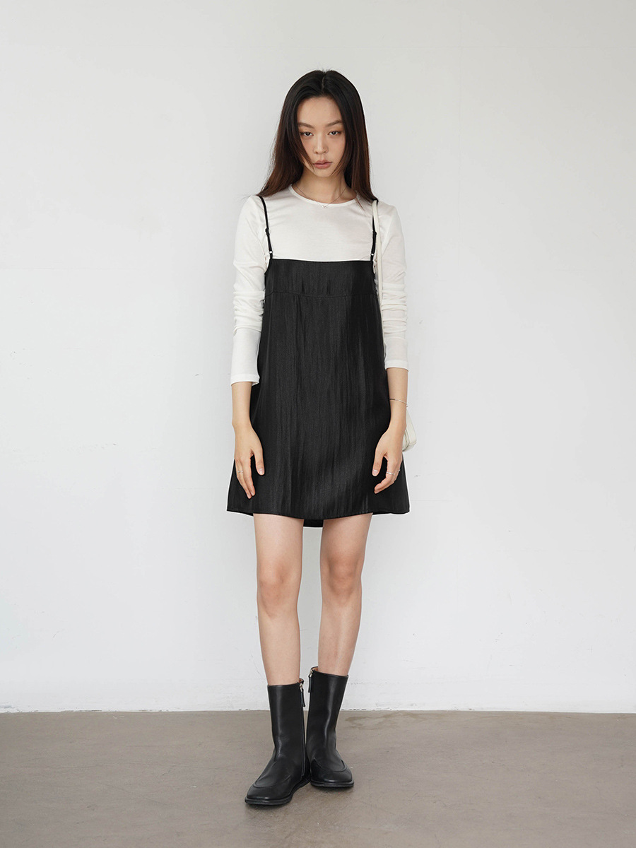 Love and Nancy Guangzhou Thirteen Lines Summer Original New Square Neck Adjustable Shoulder Strap Suspender Dress 41094