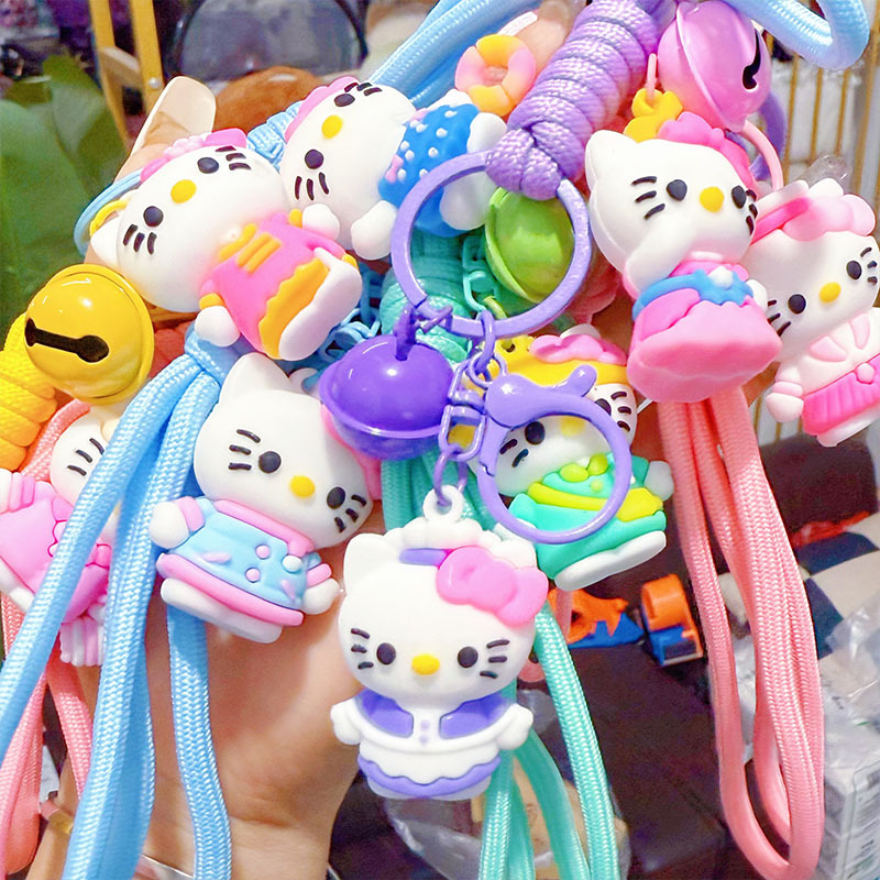 Kindergarten Sanrio Lobster Buckle Kt Cat School Bag Pendant Girl Cartoon Keychain Best Friend Gift Accessories Car Key