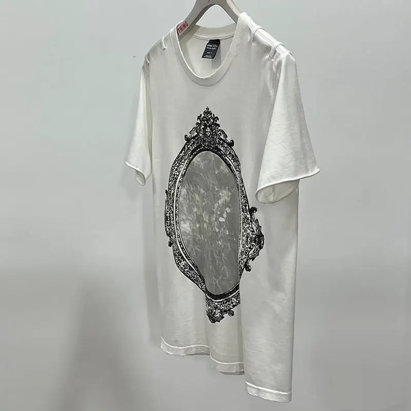 Number(N)Ine Miyashita Takahiro Style Nn06Ss Magic Mirror Patch Print Destruction Short Sleeve Loose Men and Women Trend