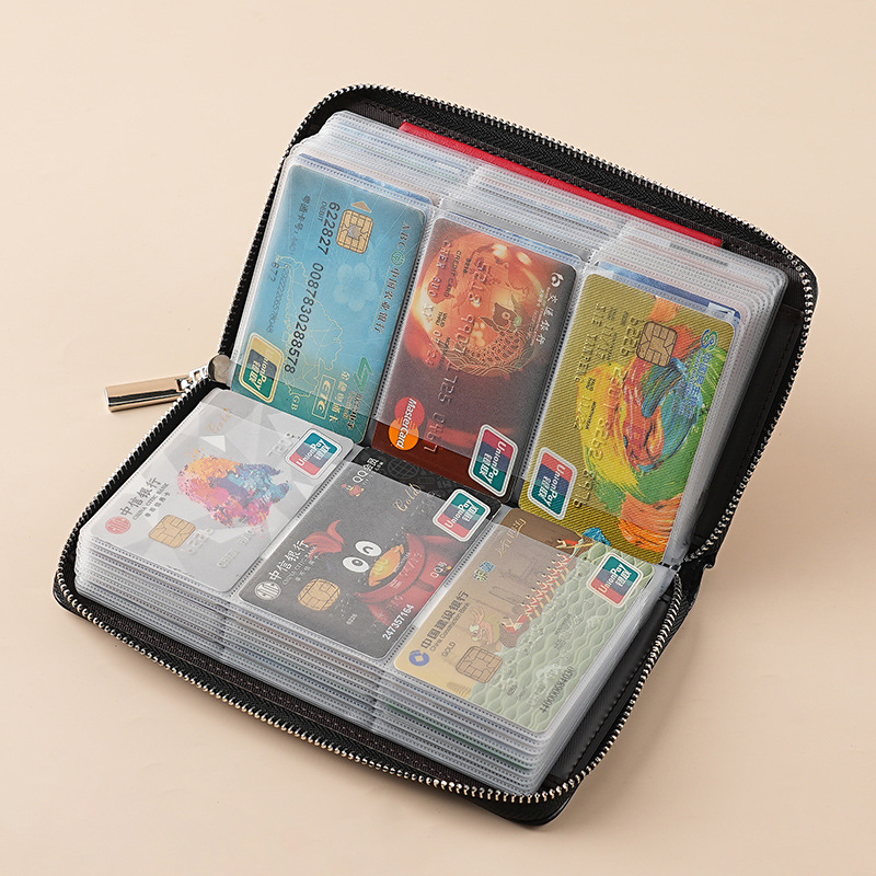 Zipper Card Bag Men's Long Women's Multi-functional Anti-degaussing Large Capacity Multi-card Card Case Wallet