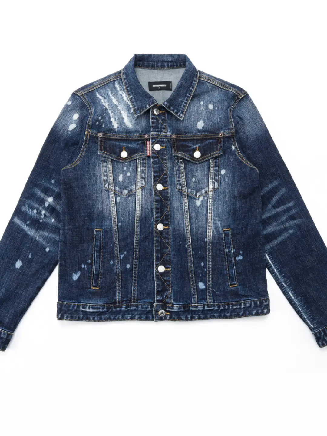 2025 Spring & Fall New arrival Trendy Washed Piece Patch Hong Kong Points Nightclub渣男 Student Denim Casual D2 Outwear