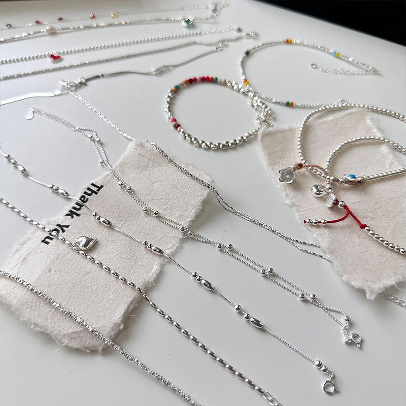 The anklet collection s925 sterling silver material shop recent hot selling jewelry Joker wholesale women