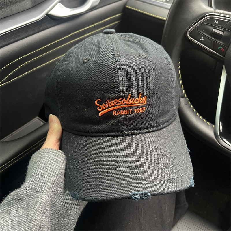 New Korean-Style Embroidered Letter Baseball Cap for Men and Women, Spring and Summer Soft-Top Wide-Brimmed Sunshade Cap That Makes the Face Look Smaller, Versatile Duckbill Cap