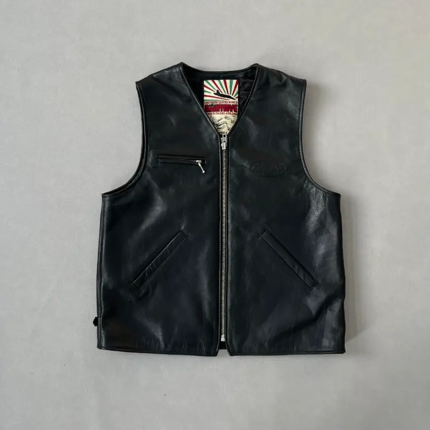 Sailing Leather Vest Da Skydive Leather Vest Leather Jacket European and American Street Fashion Motorcycle Rock Clothing
