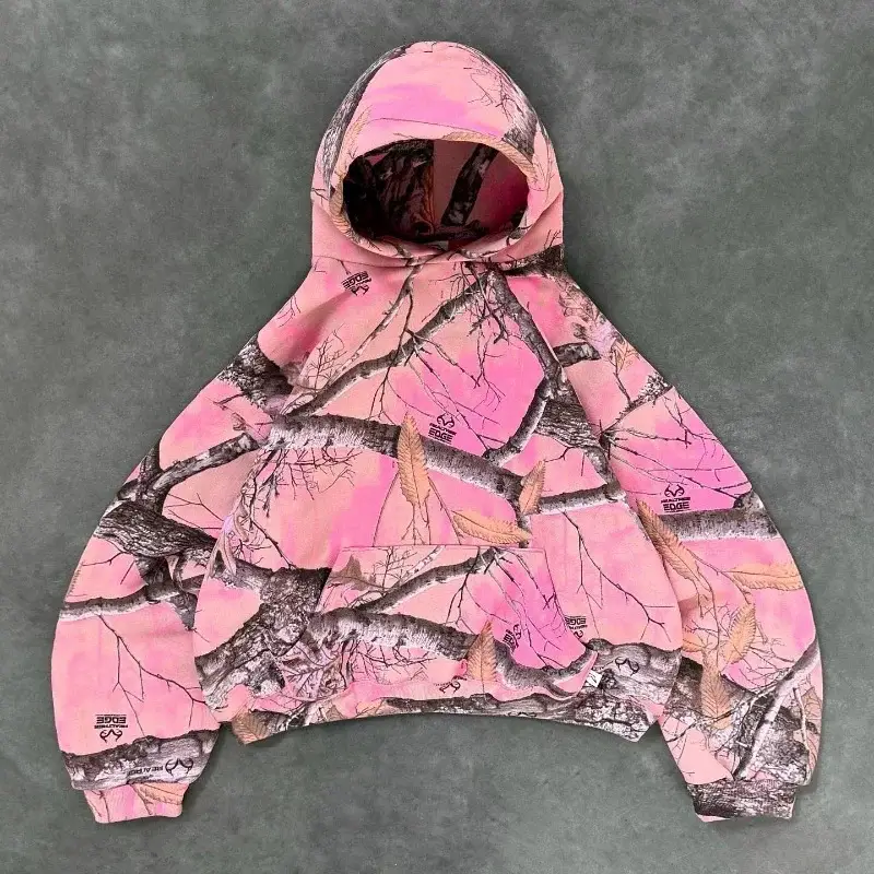 2025 New Leaf Powder Camouflage Sweatshirt Harajuku Turtleneck Sweatshirt Aesthetic Couple Clothing Hoodie Jacket
