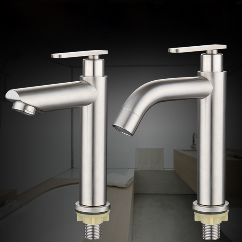 Sink Basin Single Cooling Faucet Household 304 Stainless Steel Ceramic Basin Wash Basin Sink Basin Single Cooling Faucet