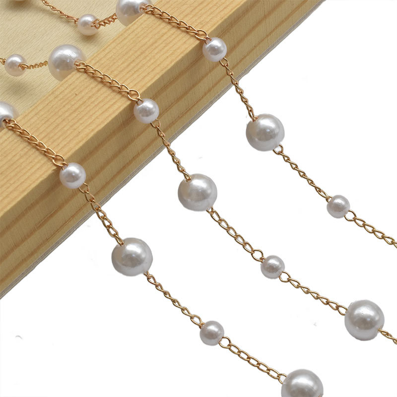 DIY jewelry chain pure copper color retention size beads 8 5mm spacer beads pearl chain antique retro tassel shoes accessories