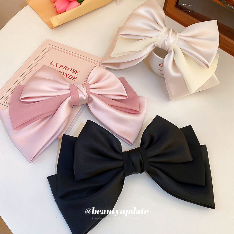 French Accessible Luxury Oversized Bow Hairpin Sweet Elegant Personalized Spring Clip Cute Versatile High-End Hair Accessories for Women