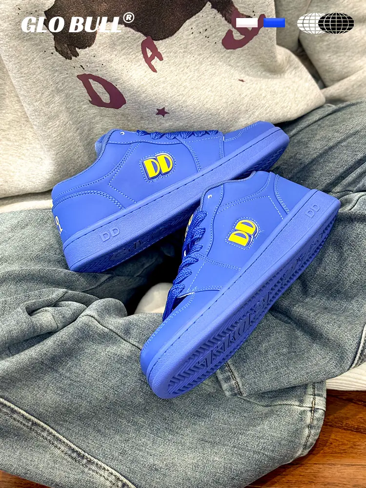Glo Bull Bread Shoes Versatile Student Couple Shoes for Men and Women 2024 New arrival Autum Blue Thick-Soled Sneakers