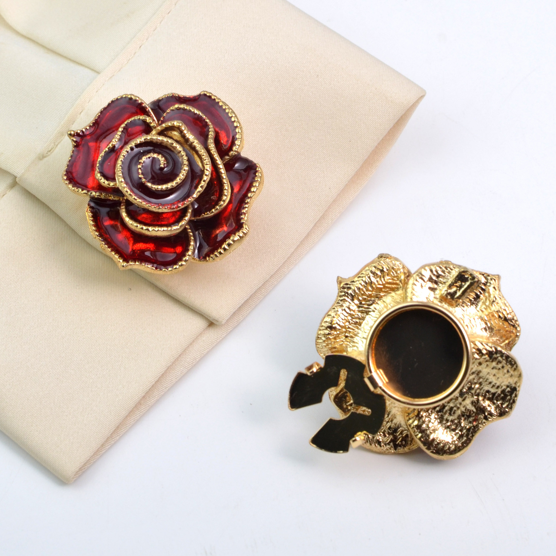 Button Cover Alloy Rose Rhinestone Shirt Cufflink Button Cover Flower Collar Button Rhinestone Button Cover