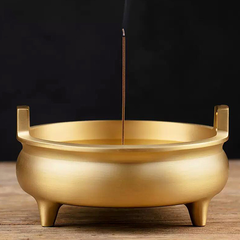 Copper Incense Stove Incense Offering to Buddha Offering Stove Sandalwood Incense Home Indoor Non-Pure Copper Wire Incense Insertion Xuande Stove Sacrifice Incense Incense