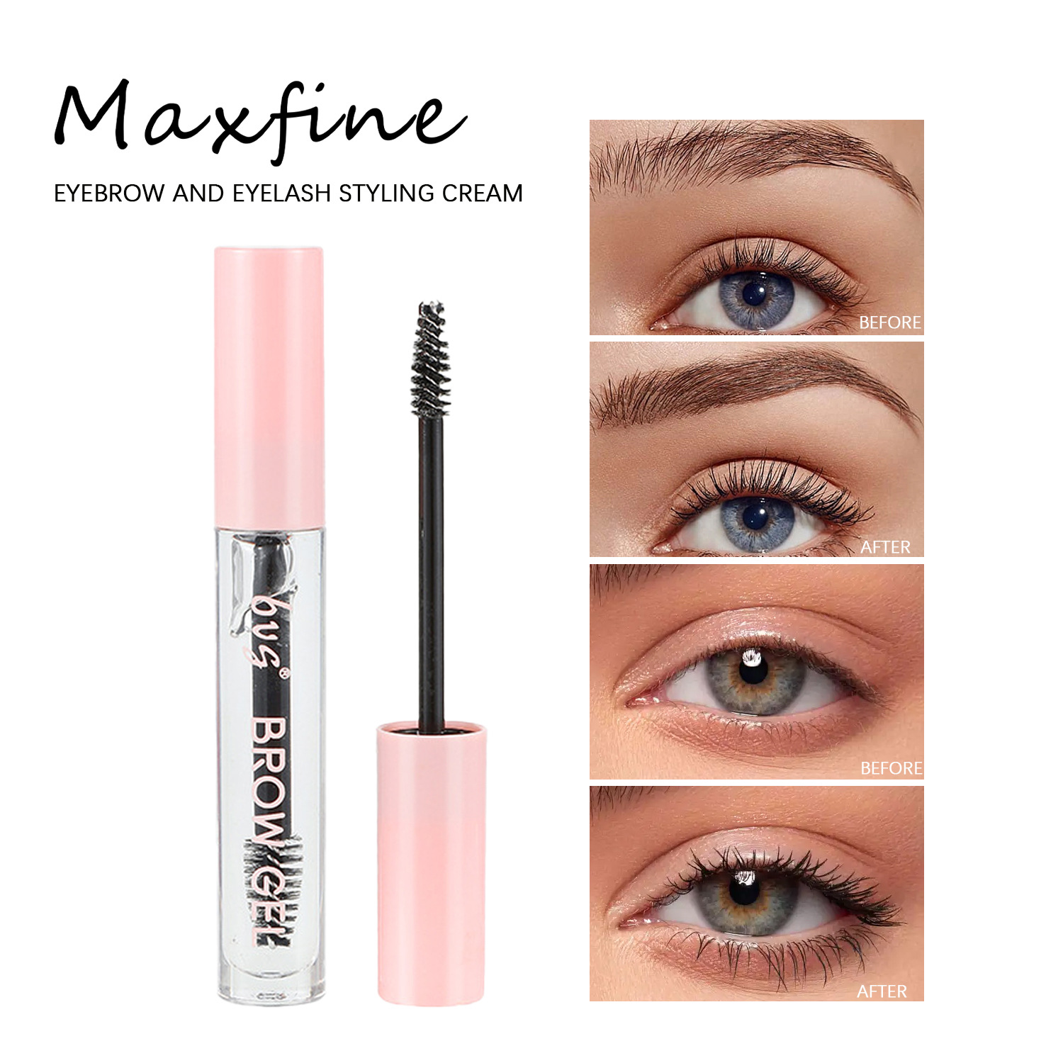Cross-Border Makeup Bvg Transparent Eyebrow and Eyelash Styling Cream, Long and Curling, Non-Smudged, Non-Removable, English Packaging