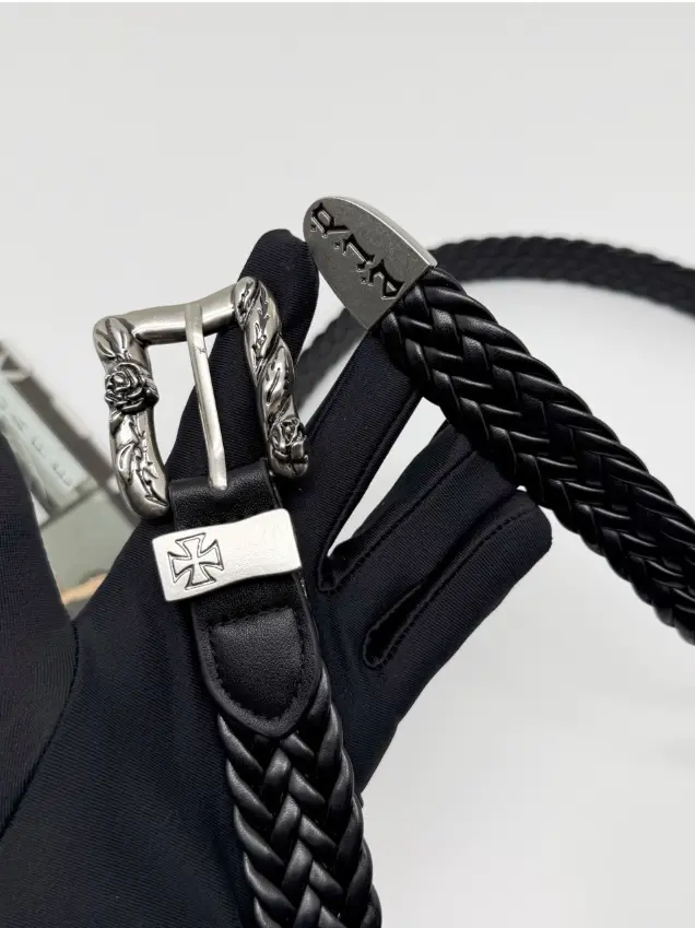 Soul Collision Erd Melancholic Rich Second-Generation Rose Punk Rock Handmade Braided Leather Belt - Narrow Style