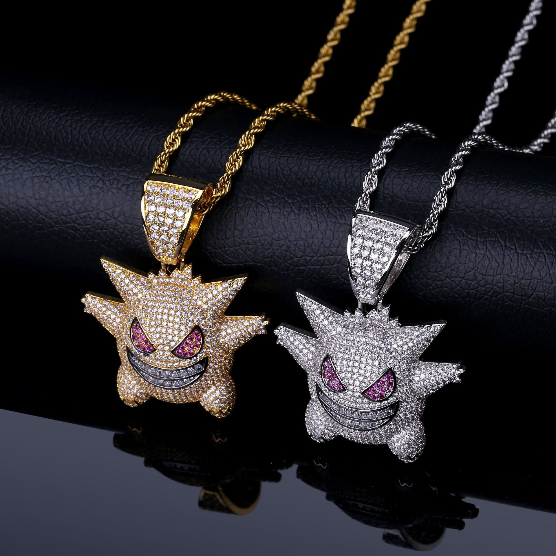 European and American Cross-Border Necklaces, Hip-Hop Pendants, Pokemon Gengar Pendants, Personalized Trendy Brand Anime Necklaces Wholesale