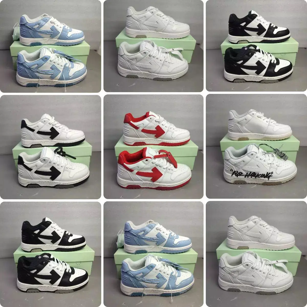 OG Batch Off-WHITE Out Of Office Fashion Board Shoes Arrowhead Shoes Fashion Arrowhead Shoes