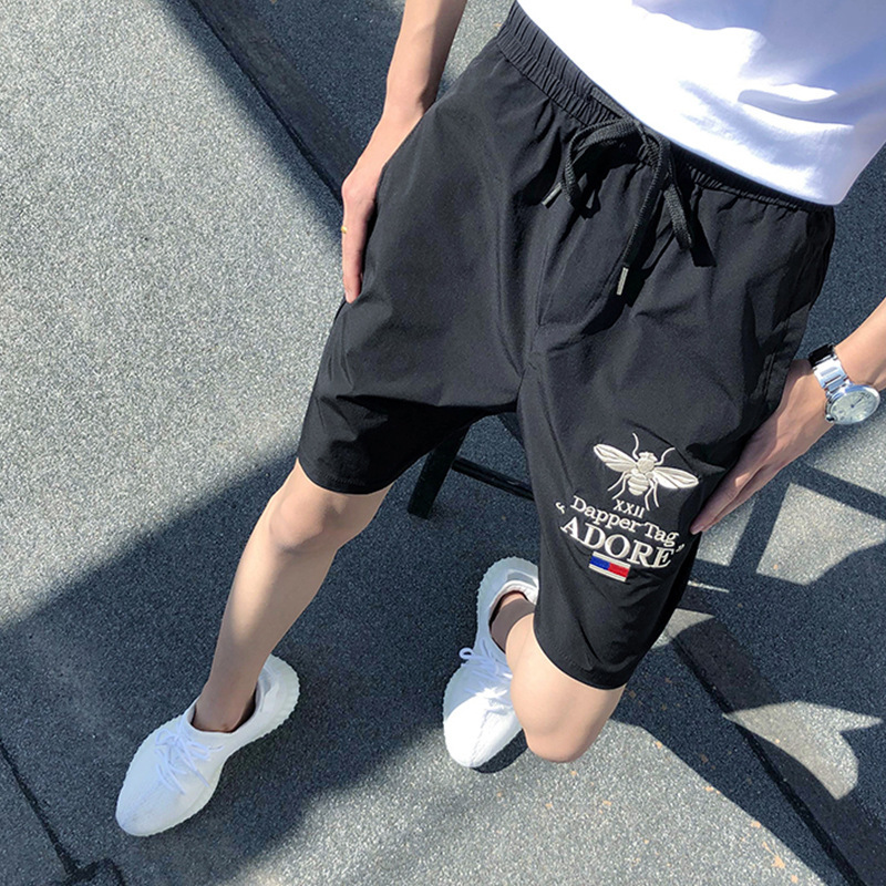 Shorts men's summer casual sports pants quick-drying Ice Silk fifth pants fashion brand loose beach pants middle pants plus size shorts