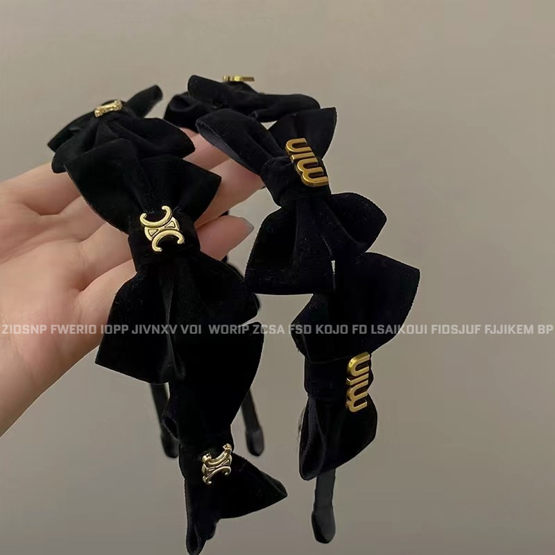 Korean Internet Celebrity New Velvet Bow Hair Accessories Wash Face Hair Hoop Girls High-end Sense Outer Wearing Headband Wholesale Jewelry