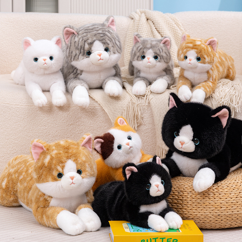 Set Dudu Dumb Cat Striped Simulation Kitten Comfort Pillow Doll Sleeping Doll Girl Birthday Gift