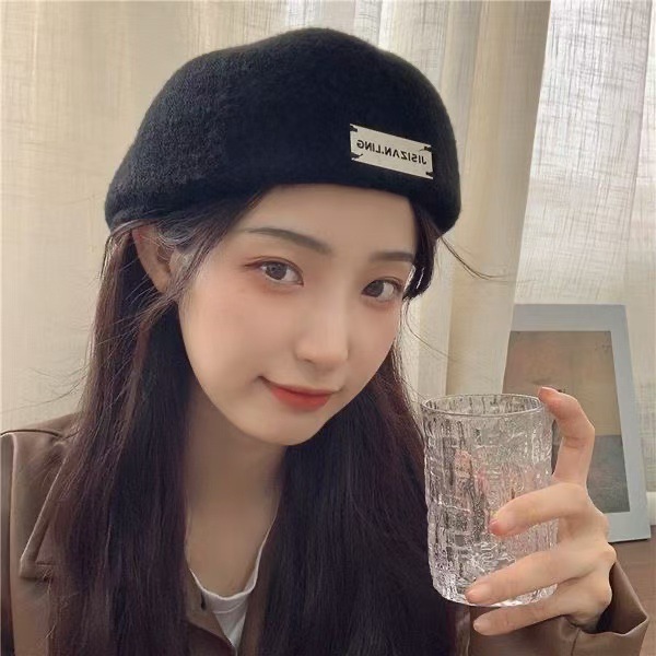 Spring and Autumn Versatile Internet Celebrity Two-Wear Beret for Women, British Style Casual Large Head Circumference, Face-Slimming Beret