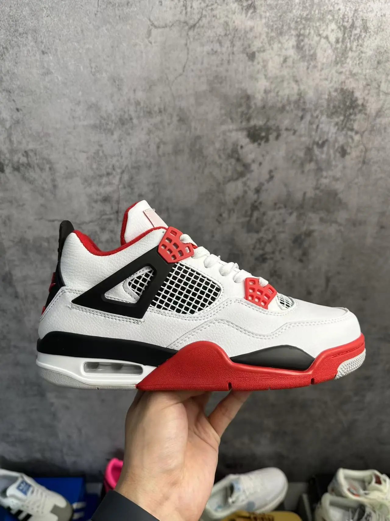 现货现货A版纯原-Air Jordan 4 Retro "Fire Red" AJ4 乔4白红火焰红篮球鞋