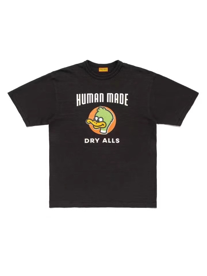 Summer Trendy Brand Ink Wash Duck 250g Bamboo Cotton Short-Sleeve T-Shirt Loose Fit Unisex Couple Style
