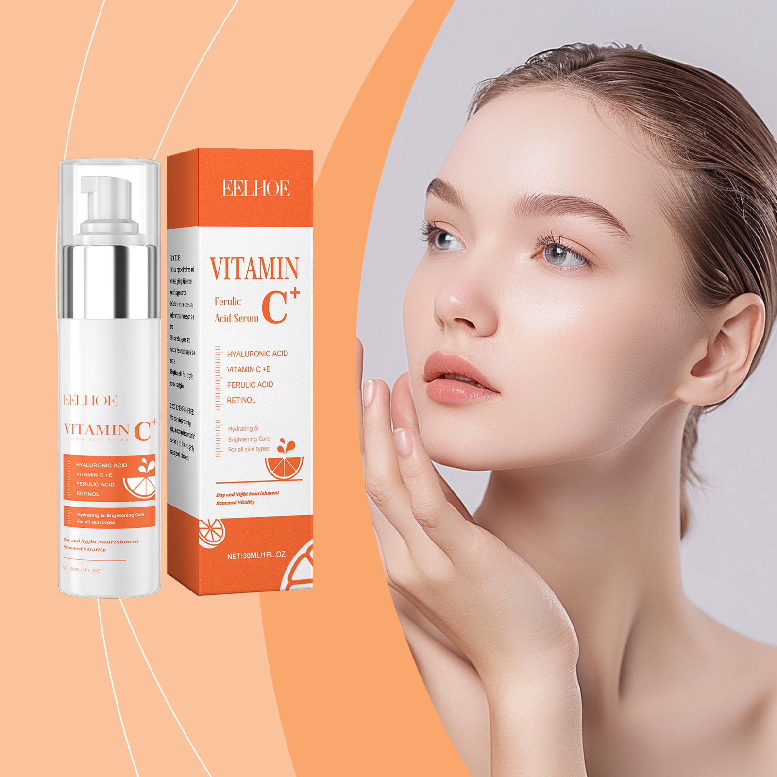 Eelhoe Vitamin C Essence Gentle Moisturizing and Hydrating Daily Skin Care Moisturizing and Glossy Essence