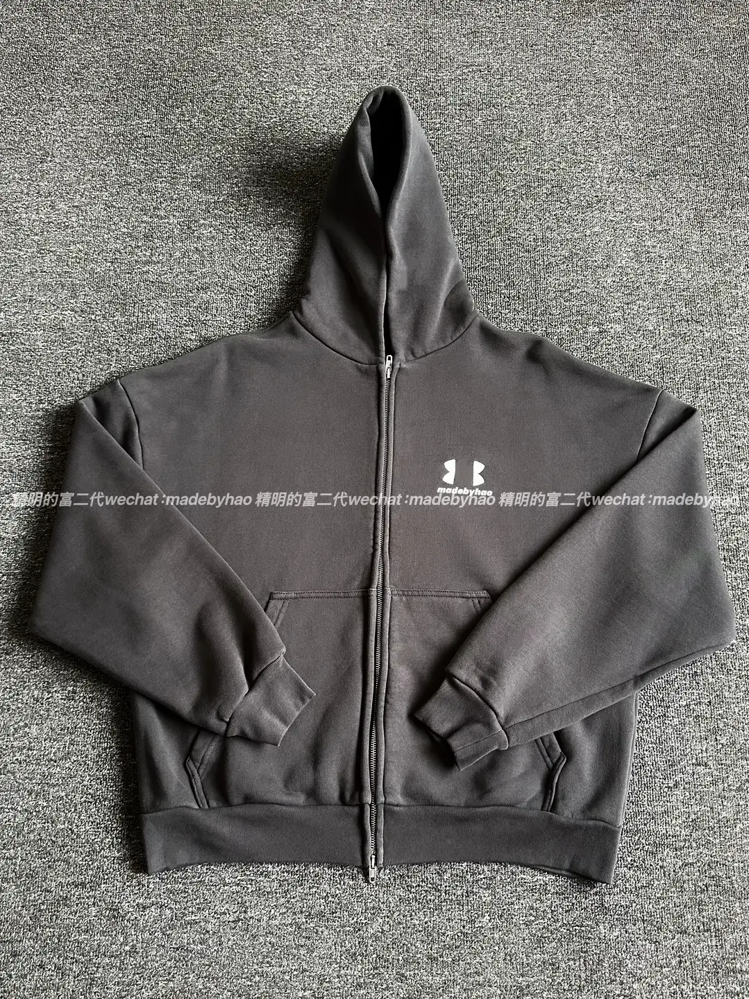 Ceiling embroidery 25ss sports co branded embroidered logo hooded zipper sweatshirt for both men and women