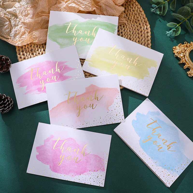 Cross-border holiday birthday card watercolor thanksgiving bronzing thank you card message Amazon source with envelope set card