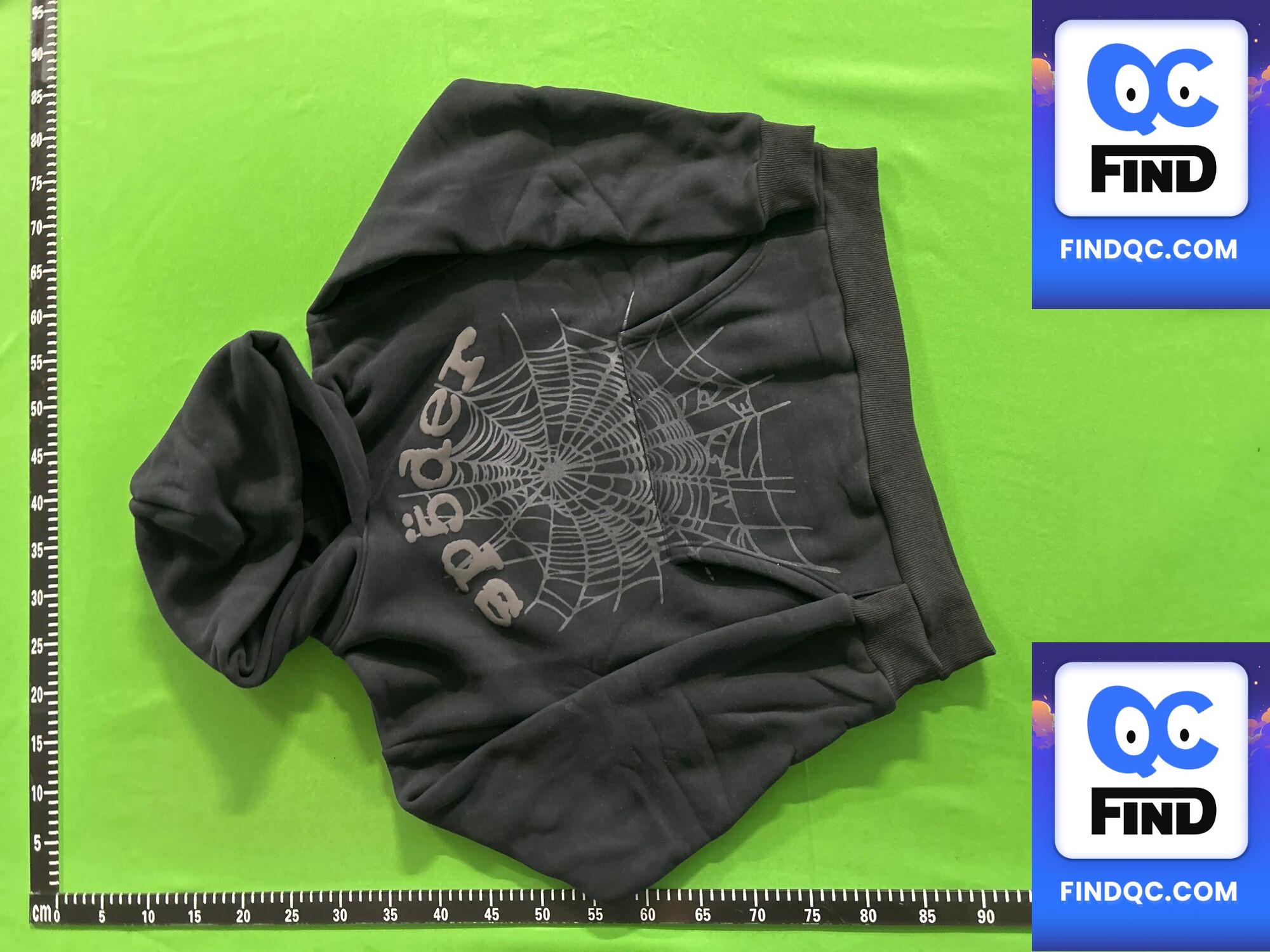 Cross-Border New Hoodie Ghost Black Trendy Brand Sp5Der Velvet Sweatshirt and Sweatpants Men's Suit Manufacturer Ready Stock — foto QC 2