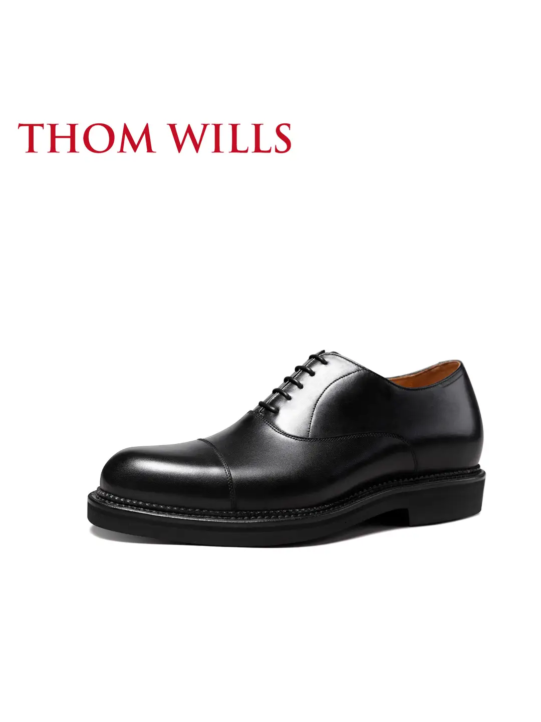 [Celebrity Style] Thomwills Hidden Heel Leather Shoes Men's Business Formal Oxfords Groom's Wedding Shoes
