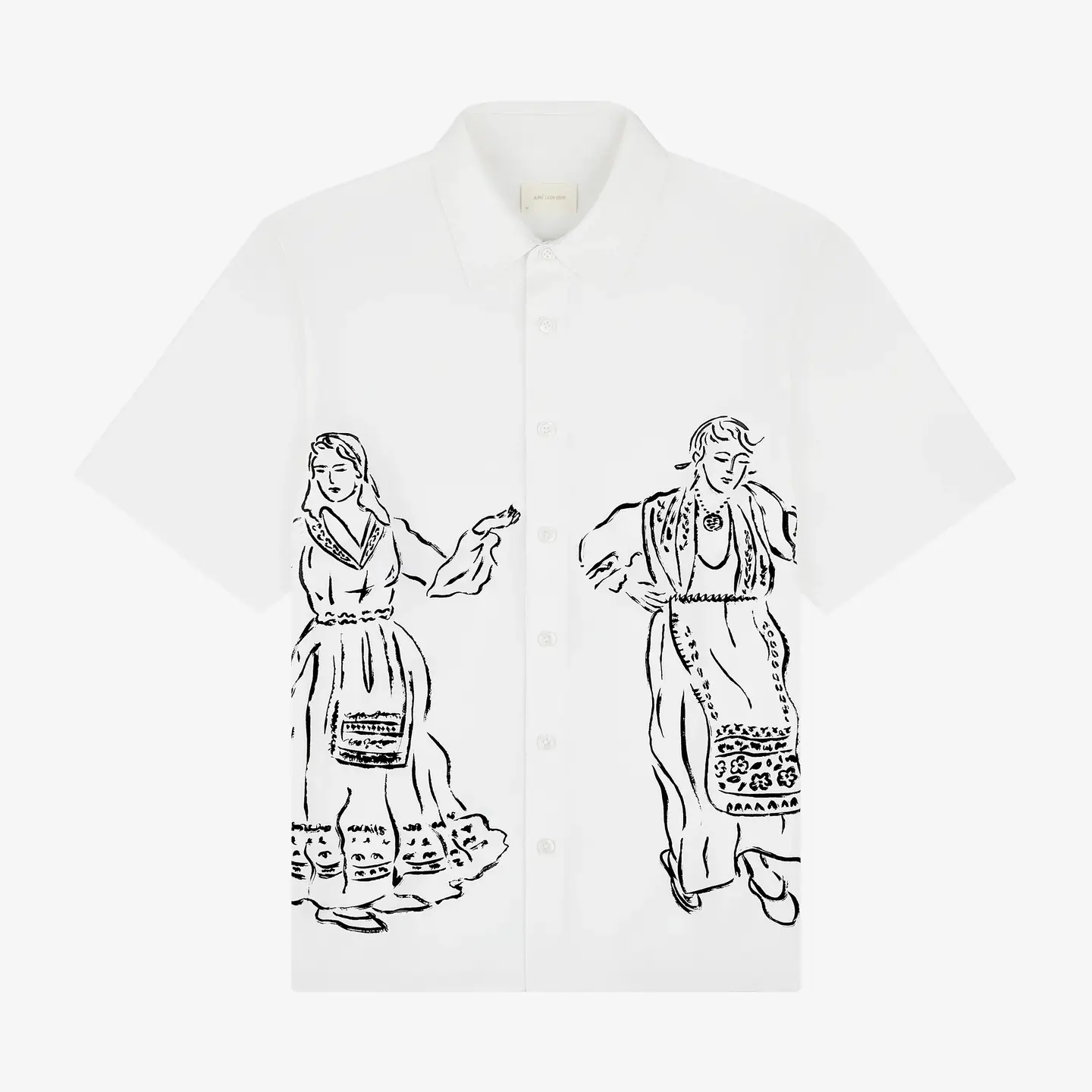 New SS25 character pattern printing Shirt short sleeve shirt T-shirt men and women with the same paragraph
