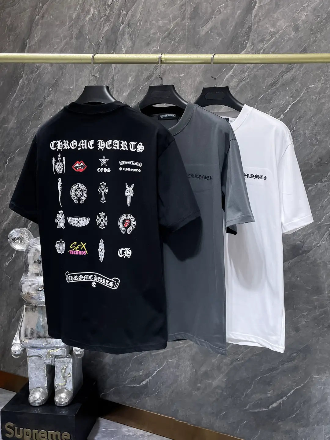 23 New Chrome Hearts Mattyboy Graffiti High Quality Pure Cotton Versatile Men's and Women's Short t