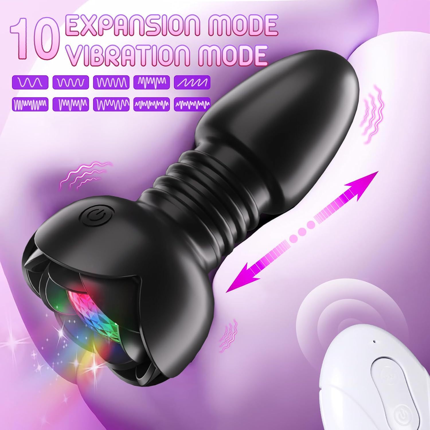 Amazon New Rose Telescopic Remote Control Anal Plug Vibrator Male Prostate Adult Sex Massager