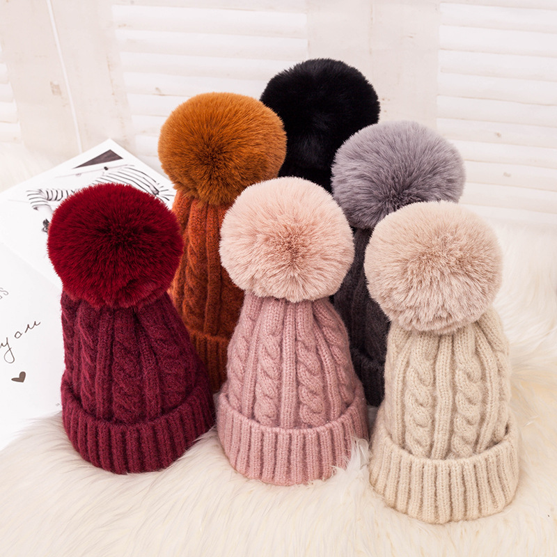Autumn and winter new ladies wool cap Korean wool cap ear protection knitted cap warm pullover hat cross-border wholesale