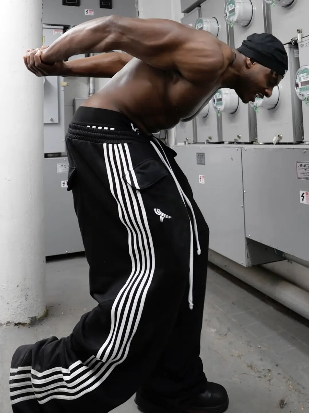 Opium Yvl Style Yori Sport Infringing Five-Stripe Pants Baggy Loose Wide-Leg Drawstring Sweatpants