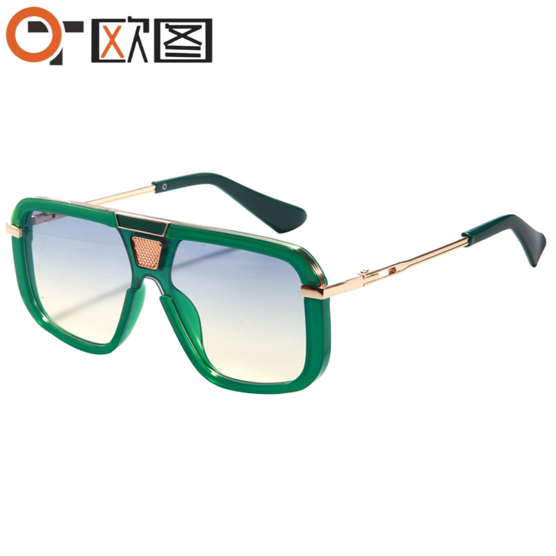 New European and American Cross-border Outdoor Retro Men's Fashion Large Frame Sunglasses Internet Popular Personality Trendy Sunglasses 9627