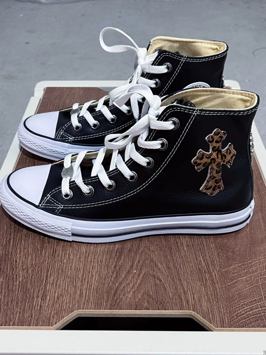 Black Fashionable Korean Style Versatile College Lace-Up Unisex Couple Casual Hong Kong Style Shoes