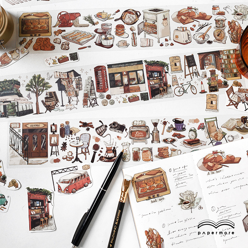 Papermore Pet Long Tape Sketch Travel Diary Series Creative Hand-Painted DIY Decorative Stickers 4 Styles