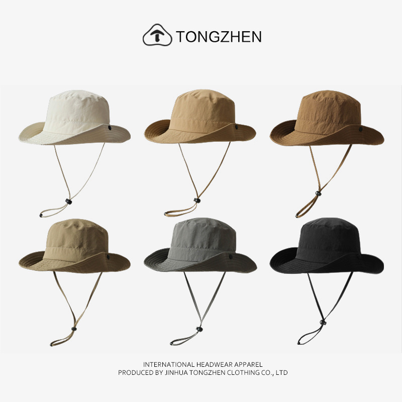 Four Seasons Solid Color Quick-drying Fisherman Hat UV-resistant Sun Hat for Men and Women Outdoor Thin Western Cowboy Mountaineering Hat