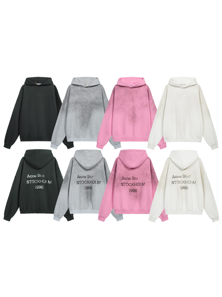 American-Style Niche Washed Vintage Distressed Ac1996 Letter Hoodie Couple's Loose-Fitting Unisex Cross-Border Sweatshirt Trendy Brand photo QC de 1688 sur Qualit.ly