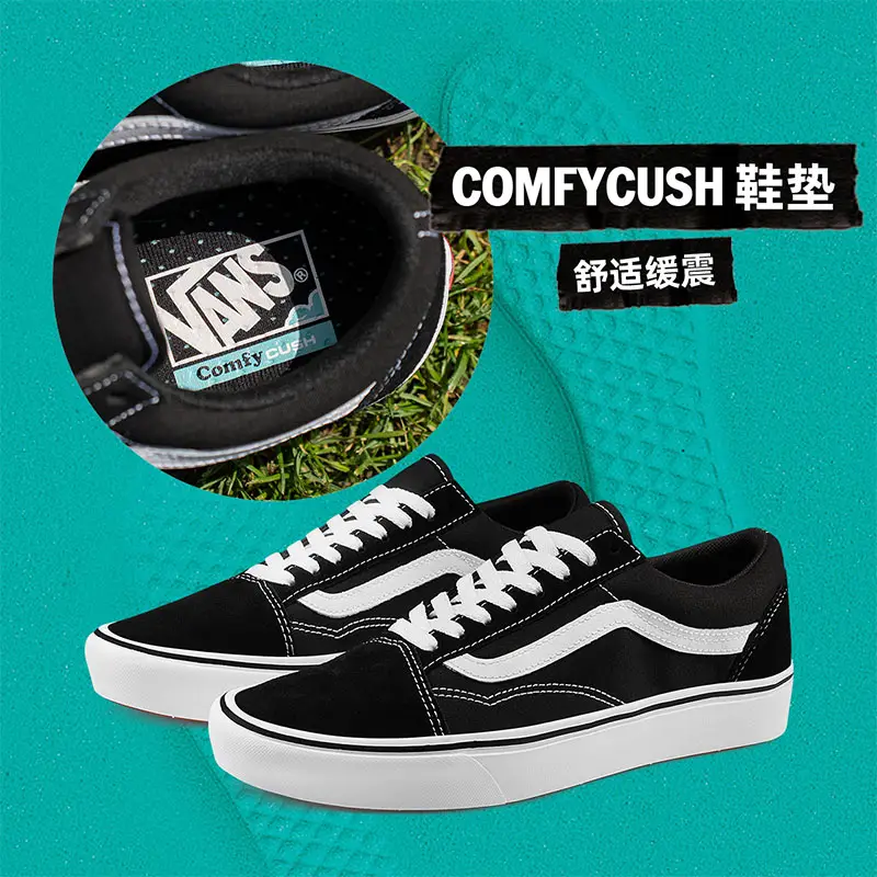 Vans Official Upgraded Comfycush Old Skool Comfortable Sneakers Low Ankle